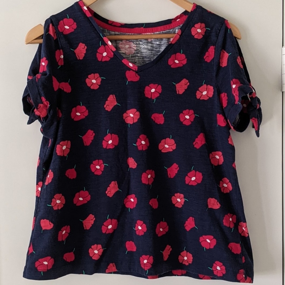 St John's Bay Poppy Print Floral T Shirt